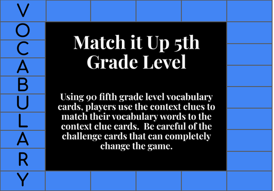 Match It Up 5th Grade Level Vocabulary