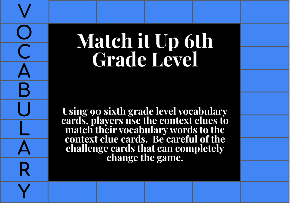 Match It Up 6th Grade Level Vocabulary