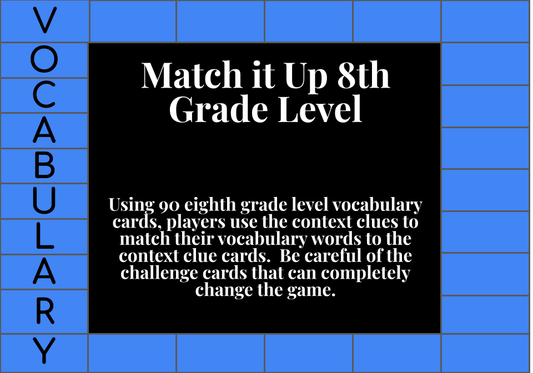 Match It Up 8th Grade Level Vocabulary