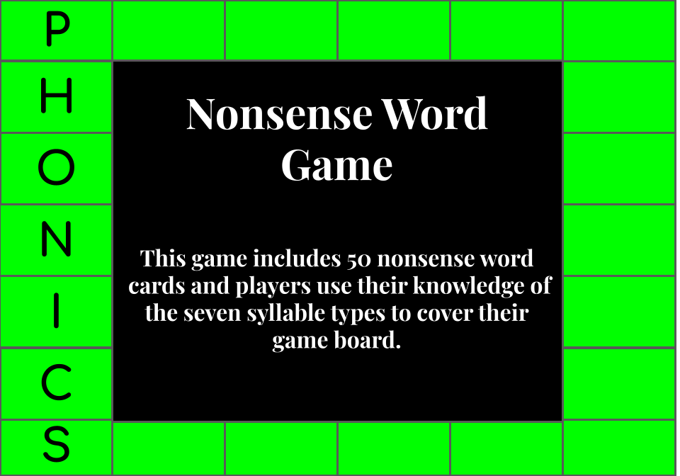 Nonsense Word Game