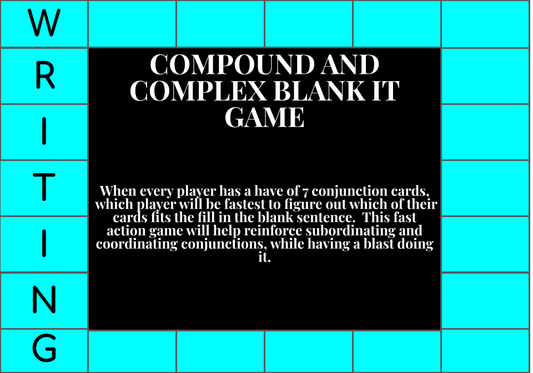 COMPOUND AND COMPLEX BLANK IT GAME