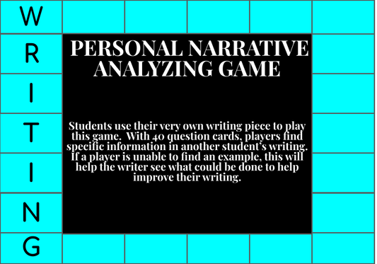 PERSONAL NARRATIVE ANALYZING GAME