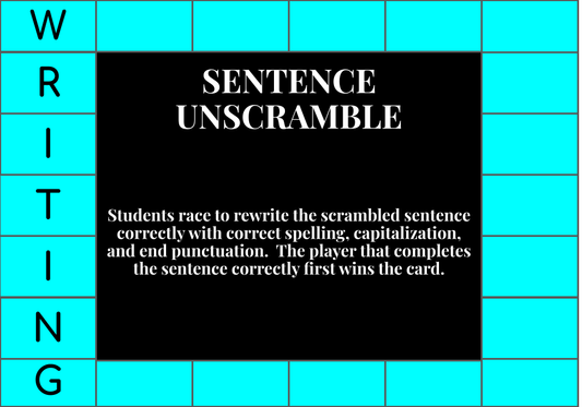 SENTENCE UNSCRAMBLE